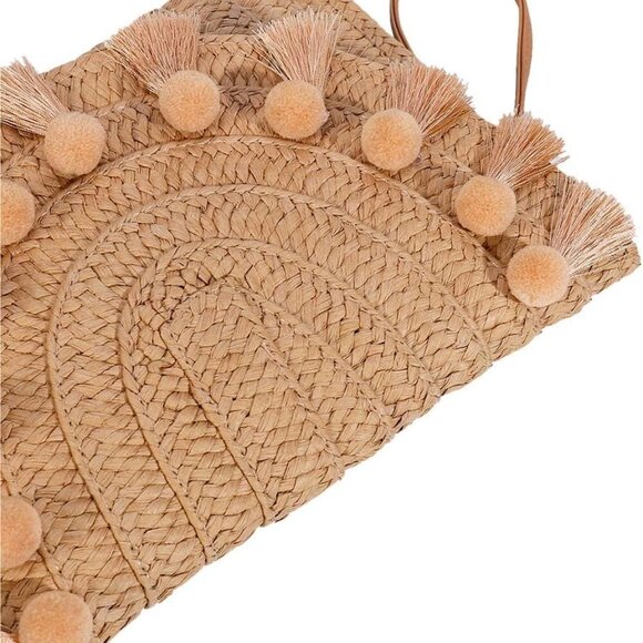 Weave ,Straw Clutch Summer Evening Summer Beach Party Purse Woven Straw Bag Enve - Picture 4 of 5